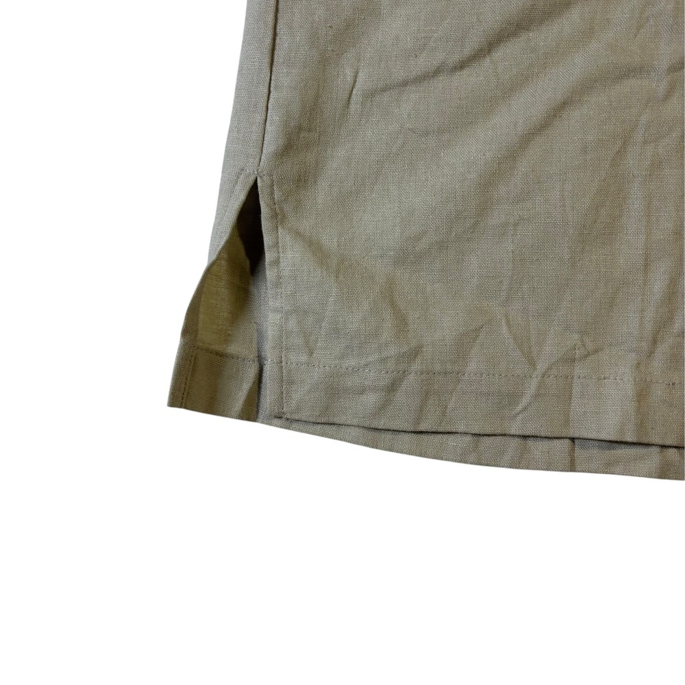 White Stag Plus Women 22/24 Linen Blend Midi Skirt Flax Beige Elastic Waist New - Picture 4 of 10